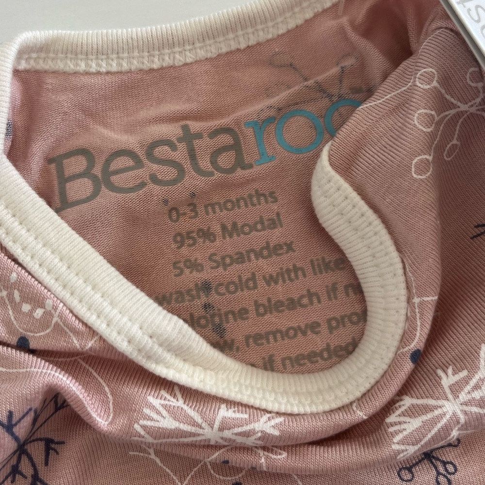NWT Bestaroo Pink Baby Romper with Snowman Print - Picture 4 of 7
